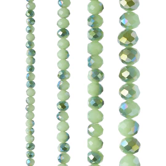 12 Packs: 4 ct. (48 total) Mint Faceted Glass Round Beads by Bead Landing&#x2122;